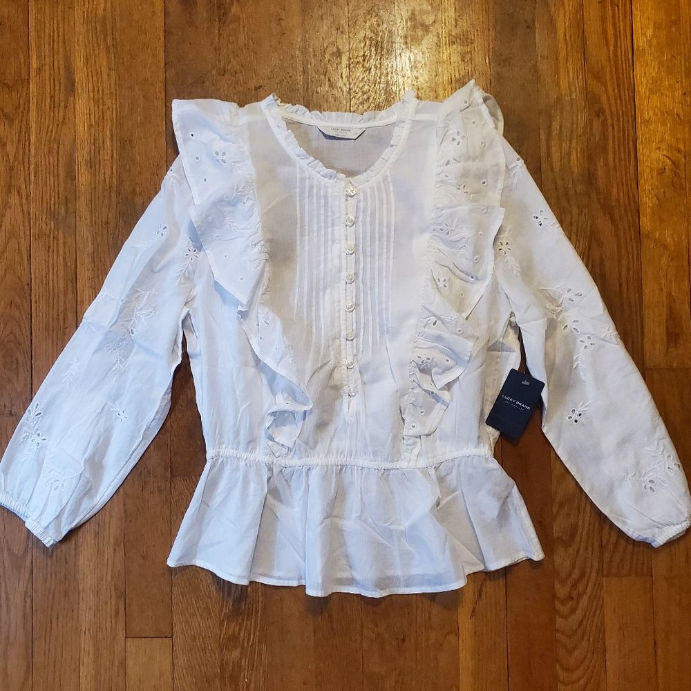 Lucky Brand Naomi Peplum Top - Sz M - NWT!